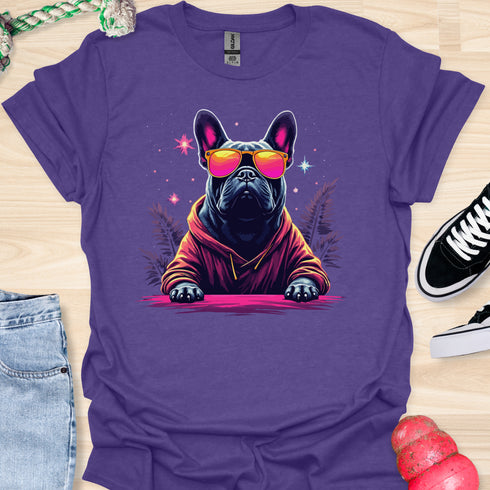 Retro Frenchie with Sunglasses - V3 - Retro Three T-Shirt